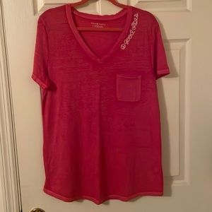 Peace & Pearls tunic pocket tee. Large.